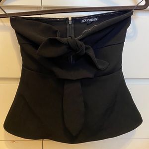Express strapless top w tie in front